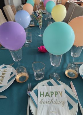 Tischdeko Geburtstag mit Ballons